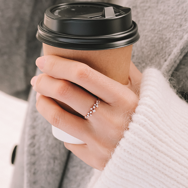 Happy diamond cluster ring